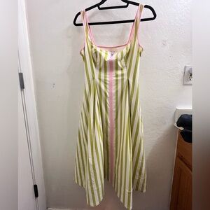 Maeve Green and Pink Striped Dress